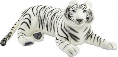HANSA  peluche g&eacute;ante tigre blanc couche 100cml 3951