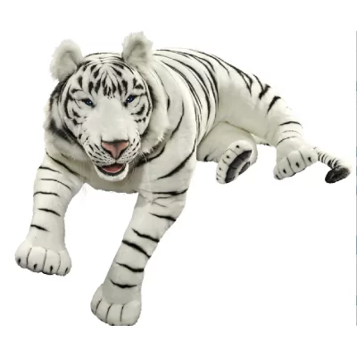 Hansa peluche geante tigre blanc couche 150 cm l 4923