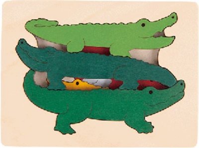 HAPE  casse-t&ecirc;te en bois Crocodile junior blanc 7 pi&egrave;ces