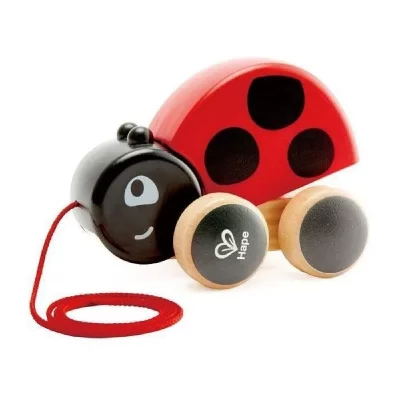 HAPE  E0362 Ladybug Pull Along Wooden Toy