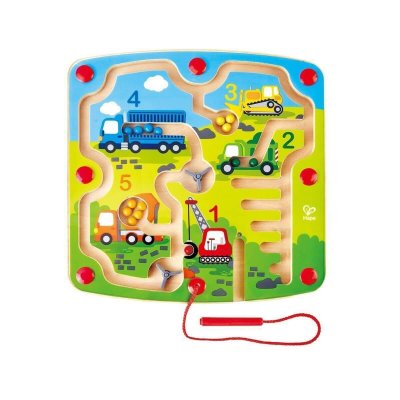HAPE  E1713 Wooden Construction & Number Magnetic Maze