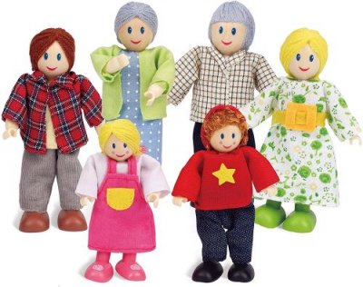 HAPE  - E3500 - Jeu d'Imitation en Bois - Maison de Poup&eacute;es - Famille