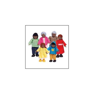 GENERIQUE Hape E3501 Hape - Famille de 6 poup&eacute;es &agrave; peau sombre