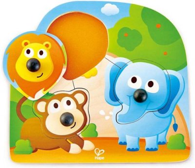 HAPE  grand nez-puzzle jungle 3 pi&egrave;ces 