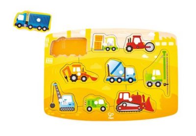 HAPE  moulure en bois puzzle chantier de construction 10 pi&egrave;ces