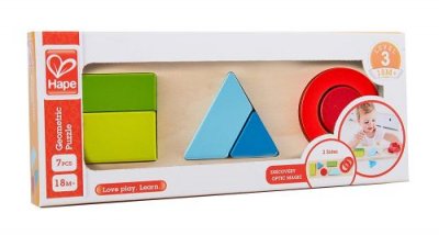 HAPE  Puzzle formes g&eacute;om&eacute;triques bois E1615