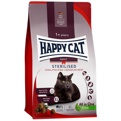 HAPPY CAT  Adult Sterilised Bavarian Beef (au boeuf) pour chat 10 kg