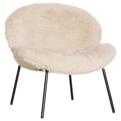 HAPPY GARDEN  - Fauteuil en fausse fourrure beige SACHA