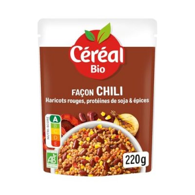 CéRéAL BIO Haricots rouges, bl&eacute; & soja fa&ccedil;on Chili, sans viande, bio