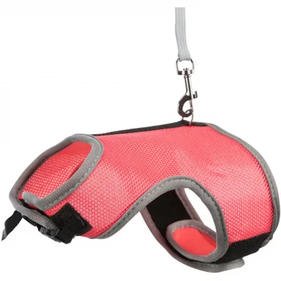 TRIXIE Harnais doux avec laisse 1,2 m pour grand lapins - couleur al&eacute;atoire