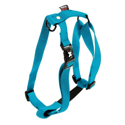 MARTIN SELLIER Harnais pour chien r&eacute;glable en nylon turquoise 29cm