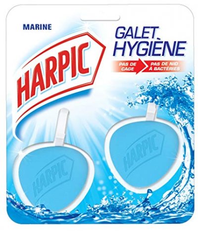 HARPIC  Pack de 2 Blocs Nettoyant WC Galet Hygi&egrave;ne Marine