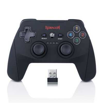 REDRAGON HARROW (G808) Manette de jeu sans fil avec double vibration pour Windows PC & PS3