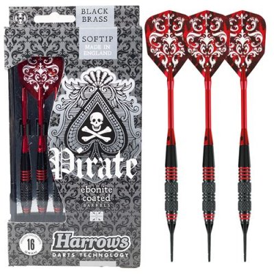 HARROWS  - Jeu de 3 Fl&eacute;chettes - Embout Nylon - Pirate Bleue - 16 GK
