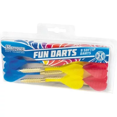 HARROWS  Lot de 9 fl&eacute;chettes pointes plastique - nylon FUN DARTS 