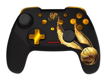 FIB RMS BE Harry Potter - Manette Sans Fil pour Nintendo Switch - Mod&egrave;le Vif d'Or - Noire - C&acirc;ble 1M