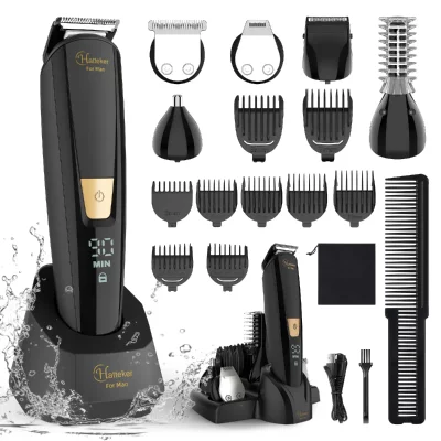  Hatteker RASOIR ELECTRIQUE Tondeuse Cr&acirc;ne Homme Rasoir T&ecirc;te Chauve &Eacute;tanche avec Socle - Or