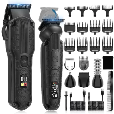 Hatteker Tondeuse Cheveux Homme 5 en 1 &ndash; Tondeuse Barbe Corps Nez Oreilles &Eacute;tanche Rechargeable