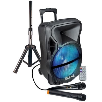 KARMA Haut-parleur amplifi&eacute; avec Microphone 600 W PMPO