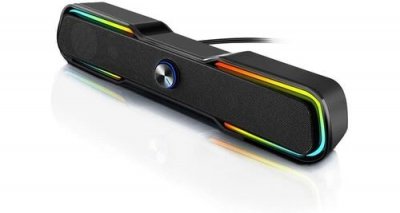 CHRONUS Haut-parleurs pc bo&icirc;tes de haut-parleurs de jeu usb petite barre(noir)