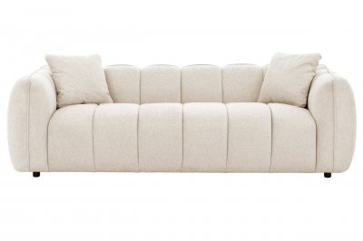 CASANOVA PARIS Havana - Canap&eacute; Droit Tissu Lisse 3 Places Beige