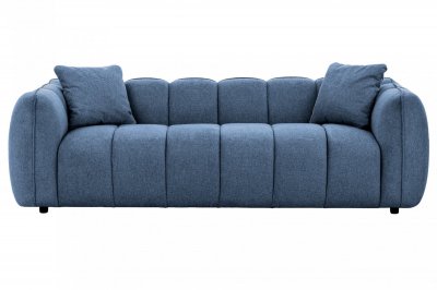 CASANOVA PARIS Havana - Canap&eacute; Droit Tissu Lisse 3 Places Bleu