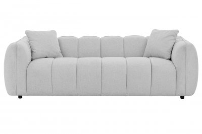 CASANOVA PARIS Havana - Canap&eacute; Droit Tissu Lisse 3 Places Gris Clair