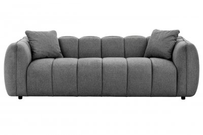 CASANOVA PARIS Havana - Canap&eacute; Droit Tissu Lisse 3 Places Gris Fonc&eacute;