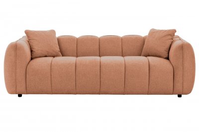 CASANOVA PARIS Havana - Canap&eacute; Droit Tissu Lisse 3 Places Terracotta
