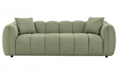 CASANOVA PARIS Havana - Canap&eacute; Droit Tissu Lisse 3 Places Vert