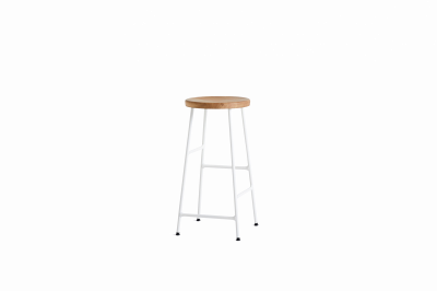 HAY Tabouret de bar Cornet - ch&ecirc;ne huil&eacute; - blanc cr&egrave;me - bas