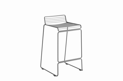 HAY Tabouret de bar Hee - gris asphalte - Hauteur d'assise 65 cm