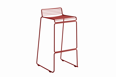 HAY Tabouret de bar Hee - Hauteur d'assise 75 cm - marron rouille