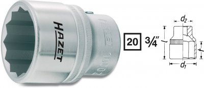 HAZET  1000Z-36 Cl&eacute; &agrave; douille DIN3124, ISO2725-1 Acier chrome-vanadium molet&eacute;