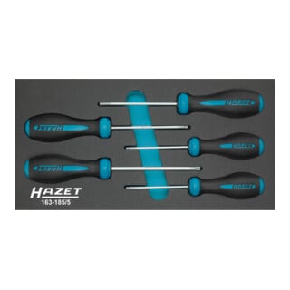 HAZET  163-185/5 Jeu de tournevis HEXAnamic torx tamper r&eacute;sistant&nbsp;/nombre d'outils&nbsp; 5