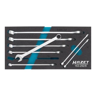 HAZET  163-292/8 Jeu de cl&eacute;s mixtes Profil Traction &agrave; 12 pans ext&eacute;rieurs/nombre d'outils 8