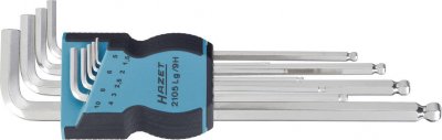 HAZET  - 2105LG/9H 6 pans int&eacute;rieurs Jeu de cl&eacute;s m&acirc;les coud&eacute;es 9 pi&egrave;ces C79921