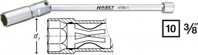 HAZET  4766-1, Cl&eacute;s mixtes &agrave; cliquet