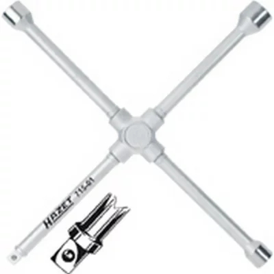 HAZET  715-01 Cl&eacute; en Croix &agrave; 6 pans ext&eacute;rieurs Longueur&nbsp;420 mm