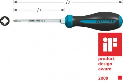 HAZET  802-PZ2 Tournevis HEXAnamic Taille PZ2