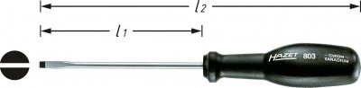 HAZET  803-120 Tournevis trinamic/profil &agrave; fente Taille 2 x 12 mm