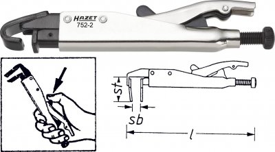 HAZET  Pince-&eacute;tau - Longueur totale: 205 mm - 752-2