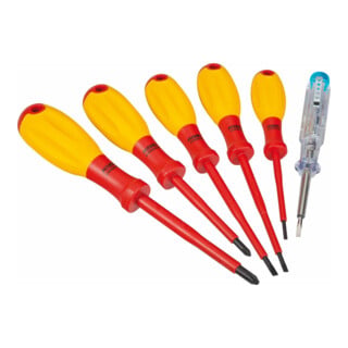 HAZET  VDE Jeu de tournevis 6 pi&egrave;ces vis &agrave; fente, cruciforme Phillips