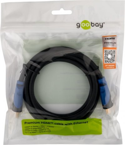 GOOBAY HDMI c&acirc;ble de raccordement [1x HDMI-prise m&acirc;le - 1x HDMI-Stecker] 0.50 m noir 