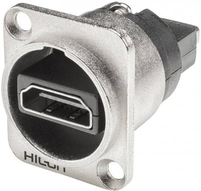 HICON HDMI embase femelle, contacts droits HI-HDHD-FFDN Nombre de p&ocirc;les (num): 19 argent