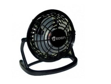 HEDEN  Mini Ventilateur en USB, Noir diametre 13cm en Plastique Noir