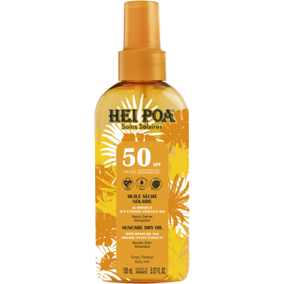 HEI POA  Huile S&egrave;che Solaire SPF50 150 ml - Flacon-Vaporisateur 150 ml