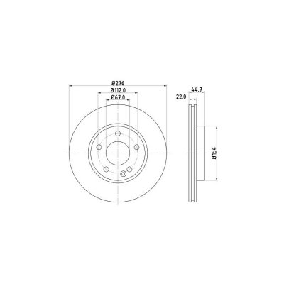 HELLA  8Dd 355 111-061 Disque De Frein - 54319Pro - Rev&ecirc;tu