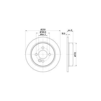 HELLA  PAGID Jeu de 2 disques de frein 8DD 355 115-261 MINI MINI