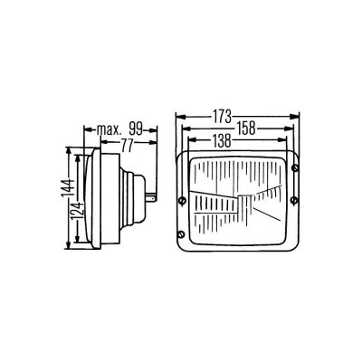 HELLA  Phares gauche 1AA 004 109-201 Phare Avant,Projecteur Principal MERCEDES-BENZ,MB-TRAC